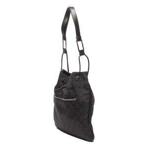 Gucci canvas monogram GG bag drawstring shoulder Black
